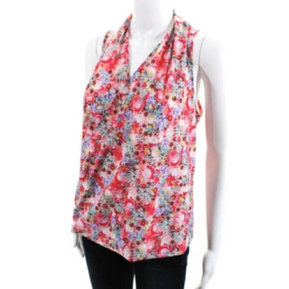 Lululemon Sleeveless Chic Floral Relaxed Tank Top V neck Casual Blouse 8 NWOT - Picture 6 of 8